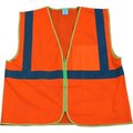 Petra Roc Inc Petra Roc Safety Vest, ANSI Class 2, Zipper Closure, Polyester Mesh, Orange, 2XL/3XL OVM2-CB0-2X/3X